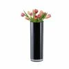 CYS Excel Black Glass Cylinder Vase (H:12" D:4") Pack Of 1