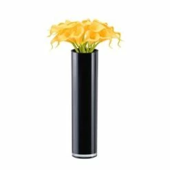 CYS Excel Black Glass Cylinder Vase (H:16" D:4") Pack Of 1
