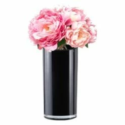 CYS Excel Black Glass Cylinder Vase (H:12" D:6") Pack Of 1
