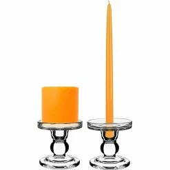 24 Sets Glass Candle Holder H-3.75" With 14" Glass Tubes (Pack Of 48 Pcs) -Glass Vases Boutique de vente bubble glass pillar taper candle holder gch201 04 main 02