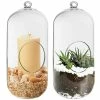 Glass Hanging Capsule Plant Terrarium Tealight Candle Holder, H-9.5" W-4.25" (Wholesale 18 PCS/Case)