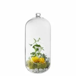 Glass Hanging Capsule Terrarium Candle Holder, H-9.5", 12" W-4.25" (Wholesale 12 Or 18 PCS/Case) 8 Glass Hanging Capsule Terrarium Candle Holder, H-9.5", 12" W-4.25" (Wholesale 12 Or 18 PCS/Case) -Glass Vases Boutique de vente bullet shape hanging terrarium gch116 09 1