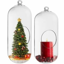 Glass Hanging Capsule Terrarium Candle Holder, H-9.5", 12" W-4.25" (Wholesale 12 Or 18 PCS/Case) 9 Glass Hanging Capsule Terrarium Candle Holder, H-9.5", 12" W-4.25" (Wholesale 12 Or 18 PCS/Case) -Glass Vases Boutique de vente bullet shape hanging terrarium gch116 12 christmas