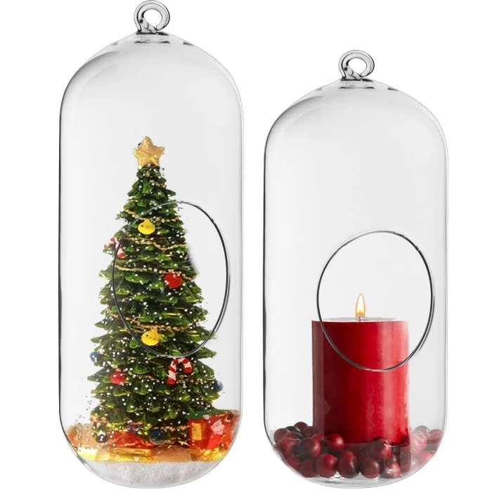 Glass Hanging Capsule Terrarium Candle Holder, H-9.5", 12" W-4.25" (Wholesale 12 Or 18 PCS/Case) 5 Glass Hanging Capsule Terrarium Candle Holder, H-9.5", 12" W-4.25" (Wholesale 12 Or 18 PCS/Case) – Image 5