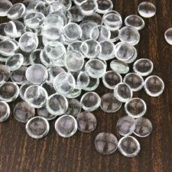 CYS Excel Glass Flat Marbles 0.75" Gemstone Beads Vase Fillers, Pack Of 18 Lbs Pack Of 1
