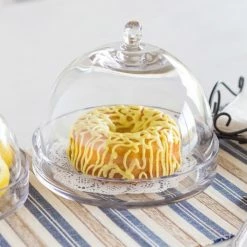 Glass Bell Dome Cloche With Glass Tray Base, H-8.5" D-10" (Wholesale 4 PCS/Case) -Glass Vases Boutique de vente cloch bell jar gcl108 109 group lifestyle sml 4 cropped