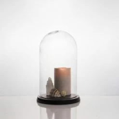 Glass Cloche Display Dome With Black Wood Base, H-15" D-10" (Wholesale 4 PCS/Case) -Glass Vases Boutique de vente cloche dome gdo111wb lifestyle 800px