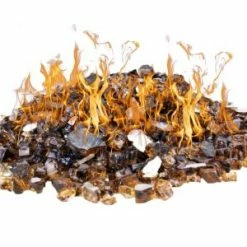 Golden Tea Reflective Fire Pit Glass, 1/2" (Wholesale 40 LBS/Case)