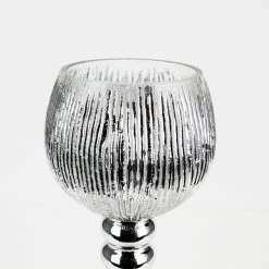 Set Of 3 Mercury Silver Etched Glass, H-12" H-14" H-16" (Wholesale 3 SETS/Case) -Glass Vases Boutique de vente crackle mercury silver candle holder gch351s3sl 1