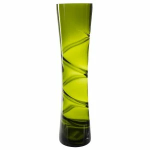 CYS Excel 16" Olive Green Carved Glass Vase (Free Shipping) Pack Of 1 1 CYS Excel 16" Olive Green Carved Glass Vase (Free Shipping) Pack Of 1