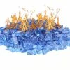 Light Blue Fire Pit Glass, 1/2" (Wholesale 40 LBS/Case)