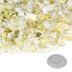 Gold Reflective Fire Pit Glass, 1/2" (Wholesale 40 LBS/Case) -Glass Vases Boutique de vente fg050gd r coin