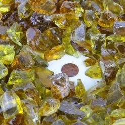 Amber Fire Pit Glass Stones, 1/2" (Wholesale 40 LBS/Case) -Glass Vases Boutique de vente fg070am coin