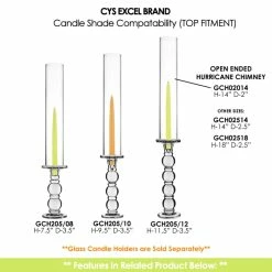 Glass Hurricane Candle Holder Shade Chimney Tube, H-14" D-2" (Wholesale 24 PCS/Case) -Glass Vases Boutique de vente gch02014 gch206 combo