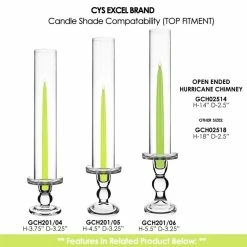 Glass Hurricane Candle Holder Shade Chimney Tube, H-14" D-2.5" (Wholesale 24 PCS/Case) -Glass Vases Boutique de vente gch02514 combo