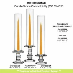 Glass Hurricane Candle Holder Shade Chimney Tube. D-2", 2.5", 3", 4", 4.75", 6" (Wholesale 24 PCS/Case) -Glass Vases Boutique de vente gch02514 combo2 2