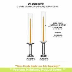 Glass Hurricane Candle Holder Shade Chimney Tube. D-2", 2.5", 3", 4", 4.75", 6" (Wholesale 24 PCS/Case) -Glass Vases Boutique de vente gch02514 gch204 1 2