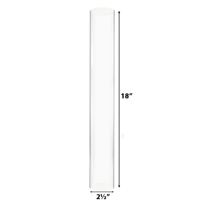 Glass Hurricane Candle Holder Shade Chimney Tube, H-18" D-2.5" (Wholesale 24 PCS/Case) 2 Glass Hurricane Candle Holder Shade Chimney Tube, H-18" D-2.5" (Wholesale 24 PCS/Case) – Image 2