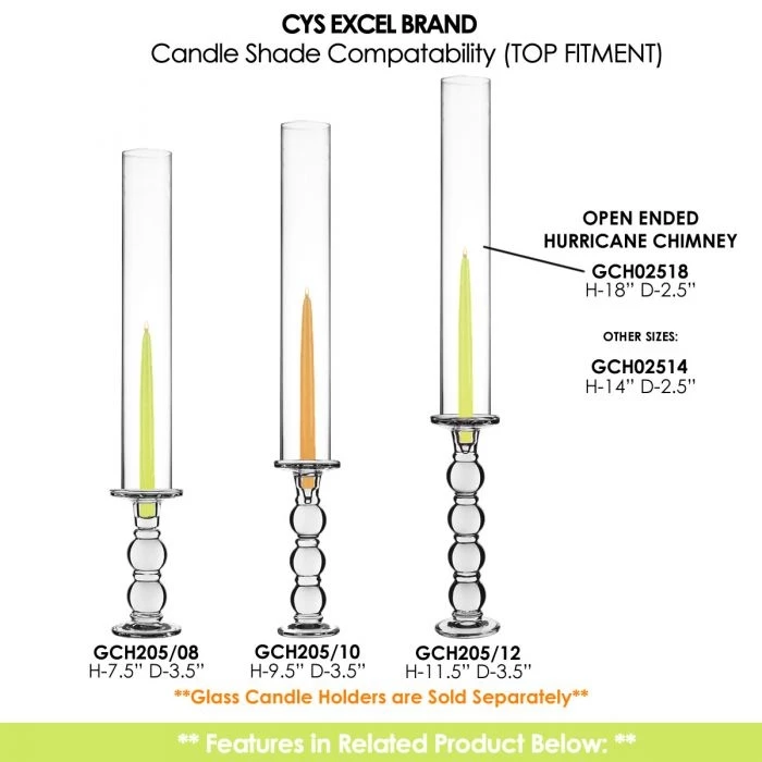 Glass Hurricane Candle Holder Shade Chimney Tube, H-18" D-2.5" (Wholesale 24 PCS/Case) 6 Glass Hurricane Candle Holder Shade Chimney Tube, H-18" D-2.5" (Wholesale 24 PCS/Case) – Image 6