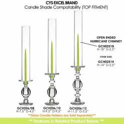 Glass Hurricane Candle Holder Shade Chimney Tube, H-18" D-2.5" (Wholesale 24 PCS/Case) 14 Glass Hurricane Candle Holder Shade Chimney Tube, H-18" D-2.5" (Wholesale 24 PCS/Case) -Glass Vases Boutique de vente gch02518 gch206