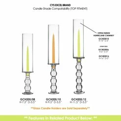 Glass Hurricane Candle Holder Shade Chimney Tube, H-10" D-3" (Wholesale 24 PCS/Case) -Glass Vases Boutique de vente gch03010 gch205