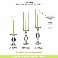 Glass Hurricane Candle Holder Shade Chimney Tube, H-10" D-3" (Wholesale 24 PCS/Case) -Glass Vases Boutique de vente gch03010 gch206