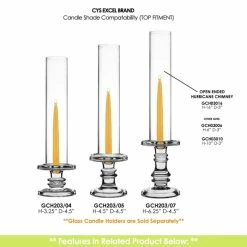 Glass Hurricane Candle Holder Shade Chimney Tube, H-16" D-3" (Wholesale 18 PCS/Case) -Glass Vases Boutique de vente gch03016 gch203