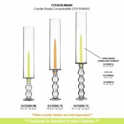 Glass Hurricane Candle Holder Shade Chimney Tube, H-16" D-3" (Wholesale 18 PCS/Case) -Glass Vases Boutique de vente gch03016 gch205