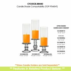 Glass Hurricane Candle Holder Shade Chimney Tube, H-10" D-4" (Wholesale 24 PCS/Case) -Glass Vases Boutique de vente gch04010 203
