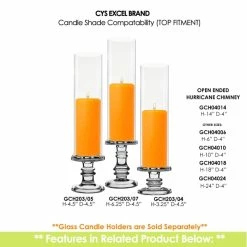 Glass Hurricane Candle Holder Shade Chimney Tube, H-14" D-4" (Wholesale 12 PCS/Case) -Glass Vases Boutique de vente gch04014 203