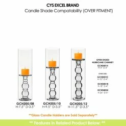 Glass Hurricane Candle Holder Shade Chimney Tube, H-14" - 24" D-4" (Wholesale 12 PCS/Case) -Glass Vases Boutique de vente gch04014 205