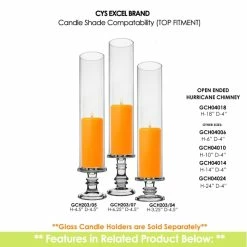 Glass Hurricane Candle Holder Shade Chimney Tube, H-18" D-4" (Wholesale 12 PCS/Case) -Glass Vases Boutique de vente gch04018 203