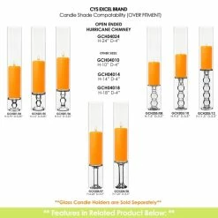 Glass Hurricane Candle Holder Shade Chimney Tube, H-24" D-4" (Wholesale 12 PCS/Case) -Glass Vases Boutique de vente gch04024 201 204 205