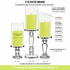 Glass Hurricane Candle Holder Shade Chimney Tube, H-10" D-4.75" (Wholesale 12 PCS/Case) -Glass Vases Boutique de vente gch05010 202