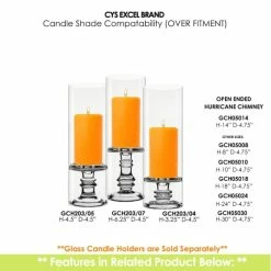 Glass Hurricane Candle Holder Shade Chimney Tube, H-14" D-4.75" (Wholesale 6 PCS/Case) -Glass Vases Boutique de vente gch05014 203