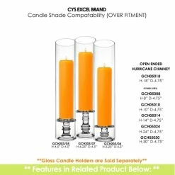 Glass Hurricane Candle Holder Shade Chimney Tube, H-18" D-4.75" (Wholesale 6 PCS/Case) -Glass Vases Boutique de vente gch05018 203