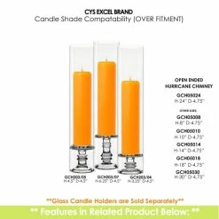 Glass Hurricane Candle Holder Shade Chimney Tube, H-24" D-4.75" (Wholesale 6 PCS/Case) -Glass Vases Boutique de vente gch05024 203