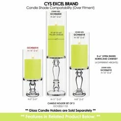 Glass Hurricane Candle Holder Shade Chimney Tube, H-14" D-6" (Wholesale 4 PCS/Case) -Glass Vases Boutique de vente gch06014 202