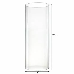 Glass Hurricane Candle Holder Shade Chimney Tube, H-18" D-7" (Wholesale 4 PCS/Case) -Glass Vases Boutique de vente gch07018 dim 1000