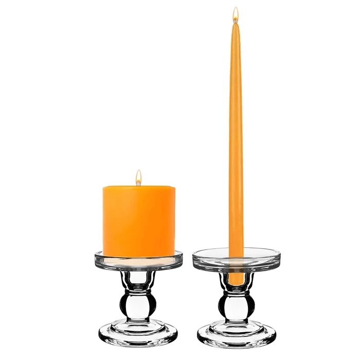Bubble Glass Dual Use Pillar Taper Candle Holder, H-3.75" W-3.25" (Wholesale 24 PCS/Case) 8 Bubble Glass Dual Use Pillar Taper Candle Holder, H-3.75" W-3.25" (Wholesale 24 PCS/Case) – Image 8