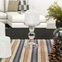 Bubble Glass Dual Use Pillar Taper Candle Holder, H-5.5" W-3.25" (Wholesale 24 PCS/Case) -Glass Vases Boutique de vente gch201 06 lifestyle 01