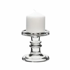 Classic Glass Dual Use Pillar Taper Candle Holder, H-4.5" W-4.5" (Wholesale 12 PCS/Case) -Glass Vases Boutique de vente gch203 05 details 07