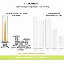 Classic Glass Dual Use Pillar Taper Candle Holder, H-6.25" W-4.5" (Wholesale 12 PCS/Case) -Glass Vases Boutique de vente gch203 to top 2