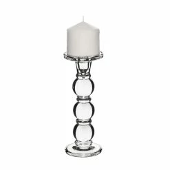 Bubble Glass Dual Use Pillar Taper Candle Holder, H-9.25" W-3.5" (Wholesale 8 PCS/Case) -Glass Vases Boutique de vente gch205 10 details 06