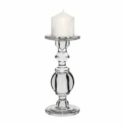 Baluster Glass Dual Use Pillar Taper Candle Holder, H-9.5" W-4.5" (Wholesale 6 PCS/Case) -Glass Vases Boutique de vente gch206 10 details 07