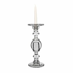 Baluster Glass Dual Use Pillar Taper Candle Holder, H-11.5" W-4.5" (Wholesale 6 PCS/Case) -Glass Vases Boutique de vente gch206 12 details 06