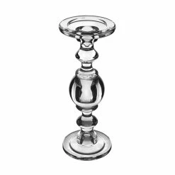 Set Of 3 Baluster Glass Dual Use Pillar Taper Candle Holders, H-7.5" H-9.5" H-11.5" (Wholesale 2 SETS/Case) -Glass Vases Boutique de vente gch206 12s3 details 07