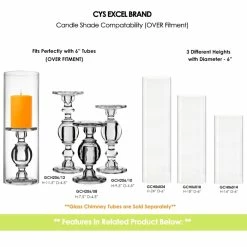 Baluster Glass Dual Use Pillar Taper Candle Holder, H-7.5" W-4.5" (Wholesale 6 PCS/Case) -Glass Vases Boutique de vente gch206 to over 2