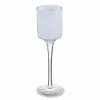White Glass Long Stem Candle Holder, H-7.5" D-2" (Wholesale 36 PCS/Case)