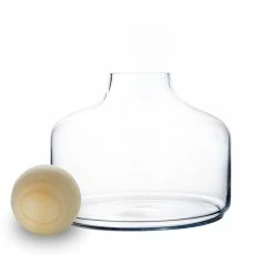 Glass Terrarium Vase With Wood Ball Stopper, H-12" D-10.5" (Wholesale 4 PCS/Case) -Glass Vases Boutique de vente gcu206 2 1 .1000